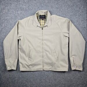 Vintage Sears Sportswear Harrington Jacket Mens 44 Beige Plaid Lined 70s 80s